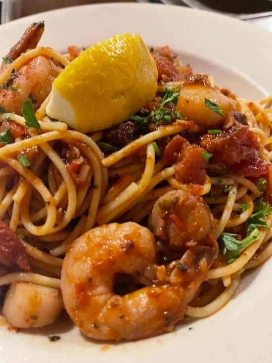 Spicy Seafood Puttanesca.