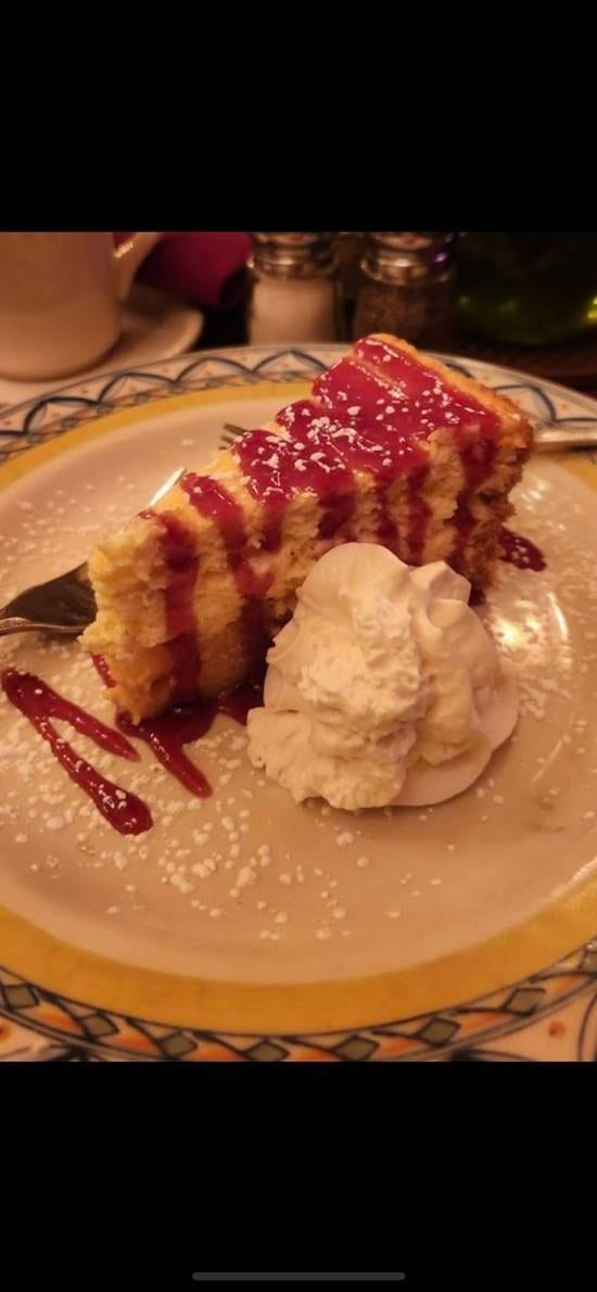 Raspberry Donut Cheesecake.