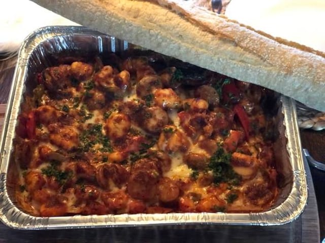 Spicy Sausage Gnocchi Pan. Serves 6-8 ppl.