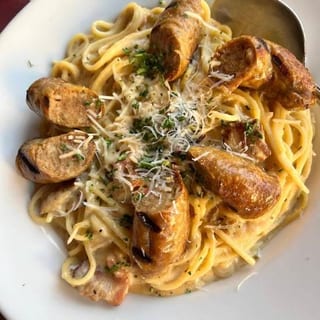 Spaghetti and Sausage Carbonara